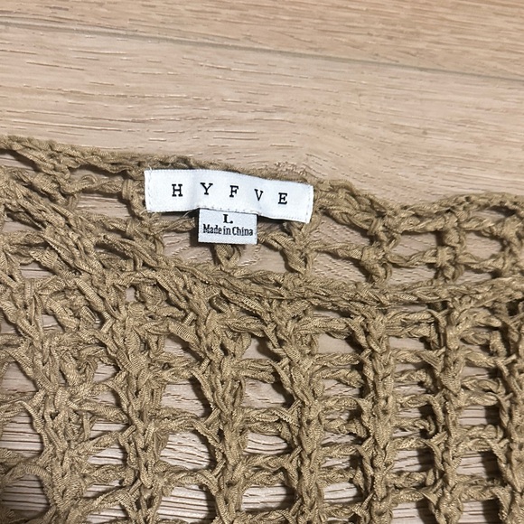 Women's Tan Knit Crop Sweater - Picture 2 of 2